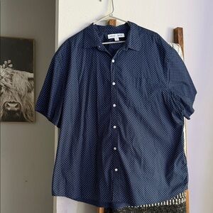 Old Navy Dark Blue Dotted Casual Shirt